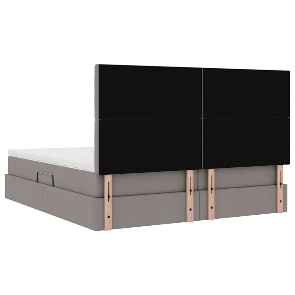 Krevet s od storage Sivo-smeđa 180 x 200 cm Lažna koža