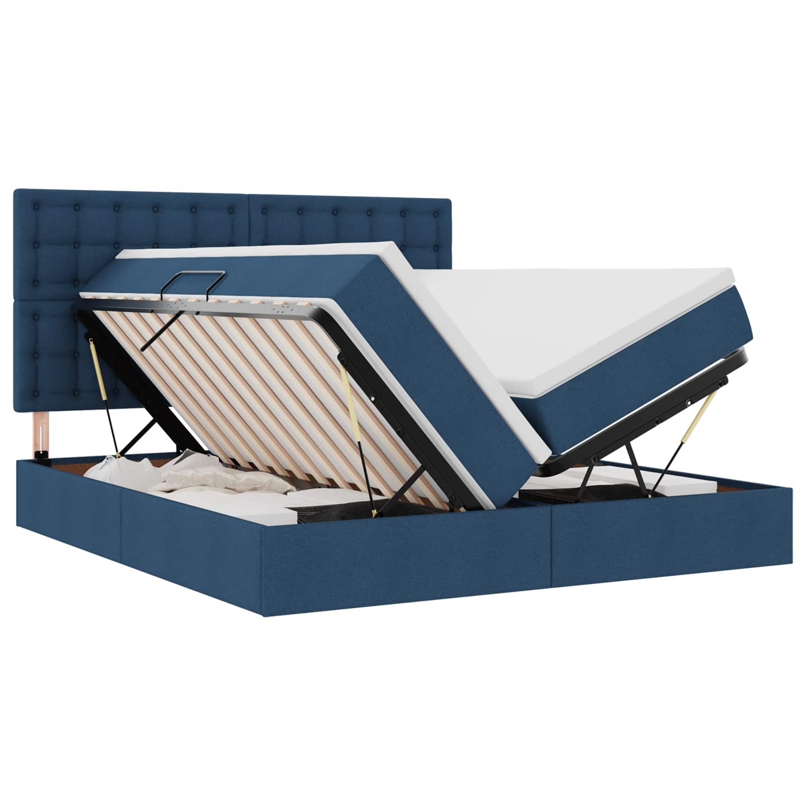 Krevet s od storage s madracem Plava 180 x 200 cm Lažna koža