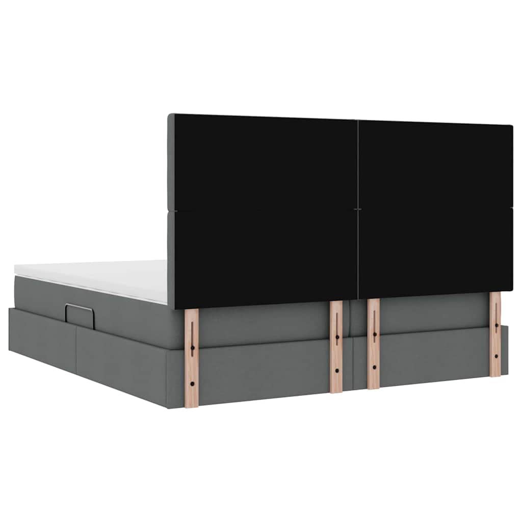 Krevet s od storage Tamno siva 200 x 200 cm Lažna koža