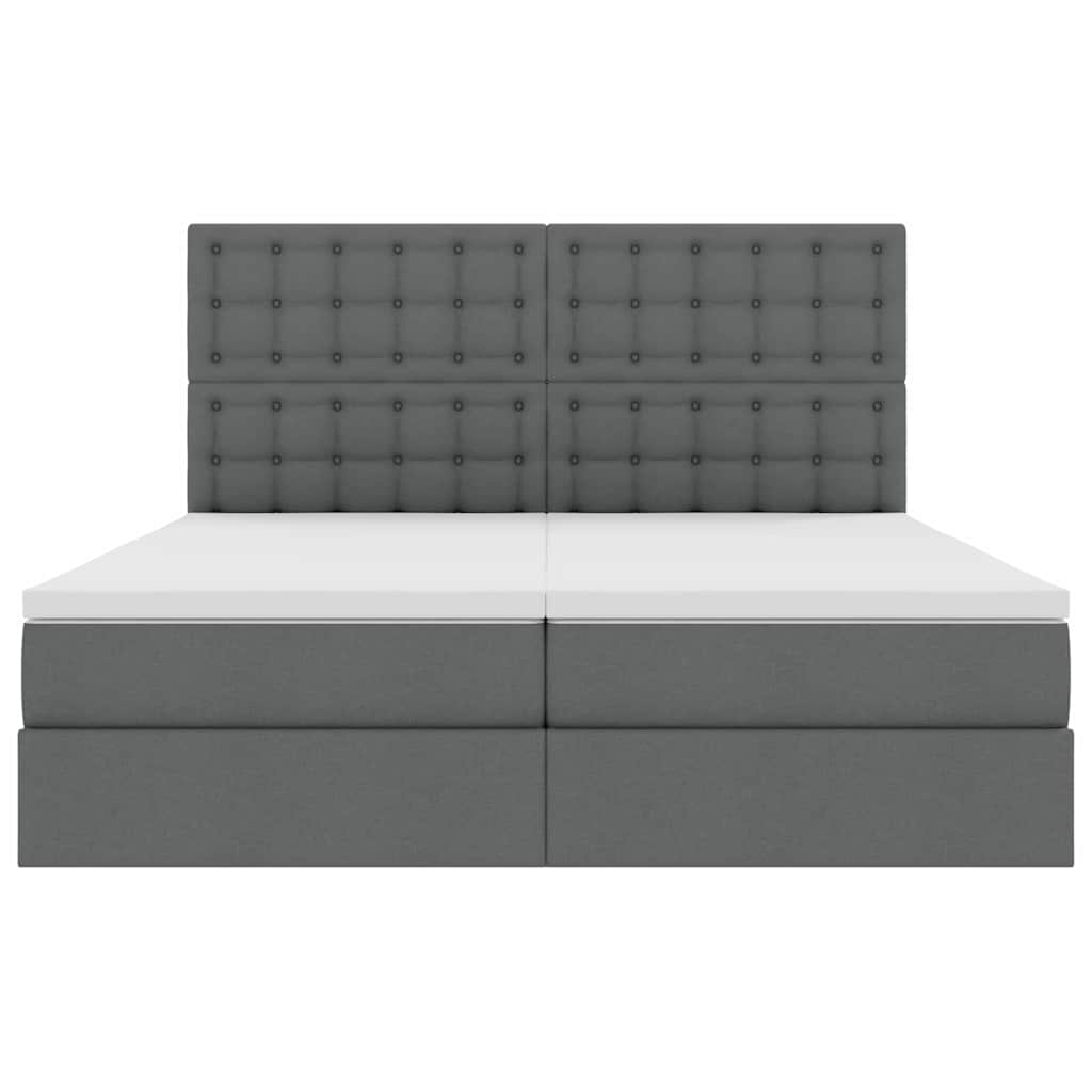 Krevet s od storage Tamno siva 200 x 200 cm Lažna koža