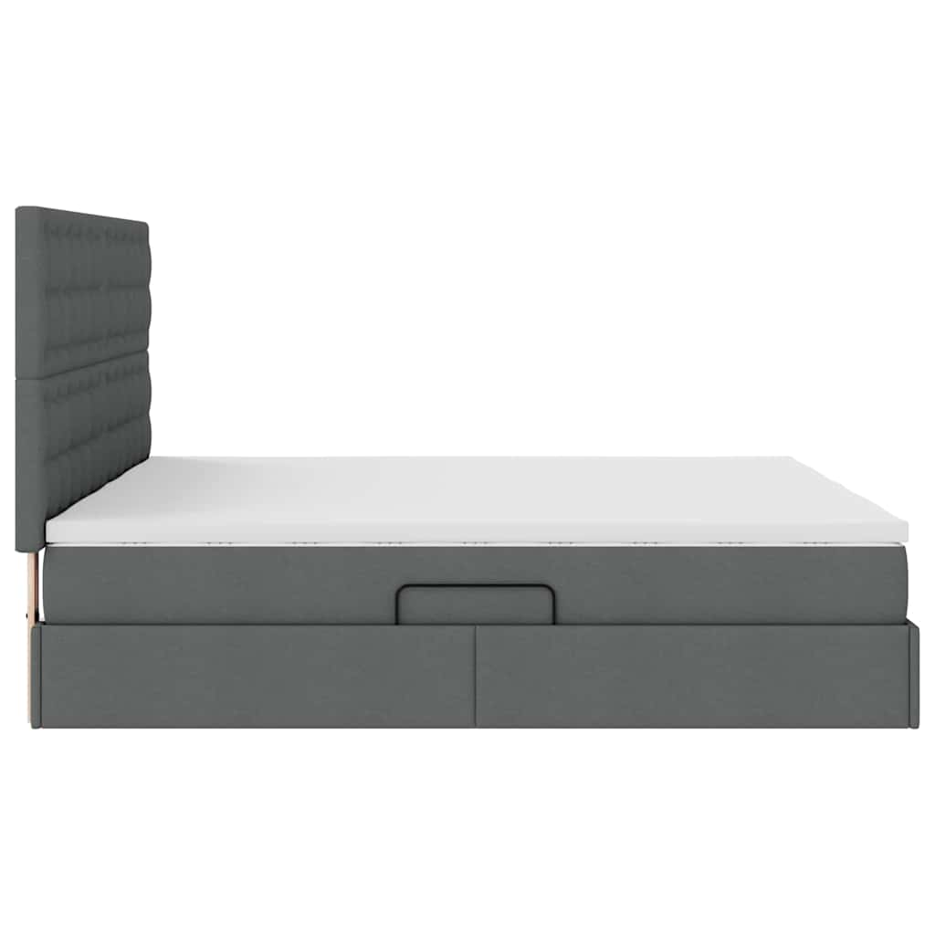 Krevet s od storage Tamno siva 200 x 200 cm Lažna koža