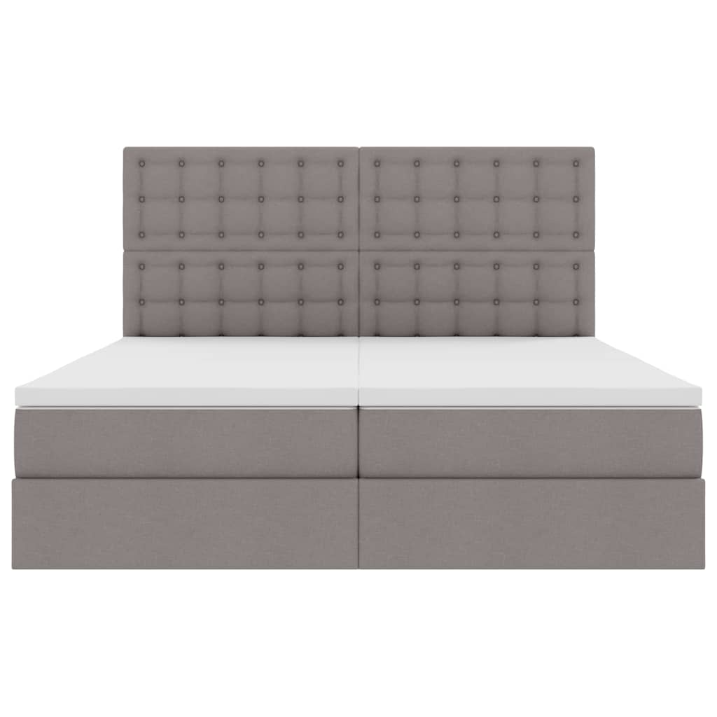 Krevet s od storage Sivo-smeđa 200 x 200 cm Lažna koža