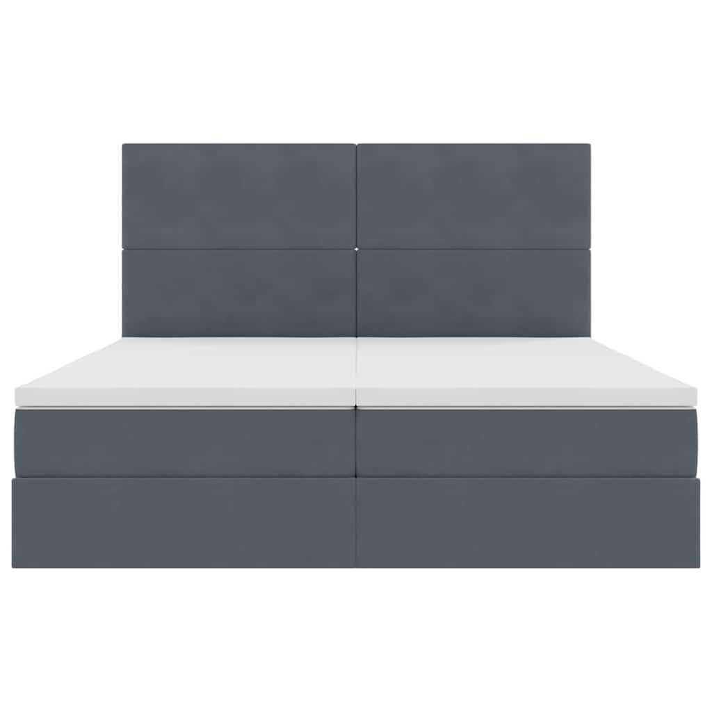 Krevet s od storage s madracem Tamno siva 180 x 200 cm Baršun