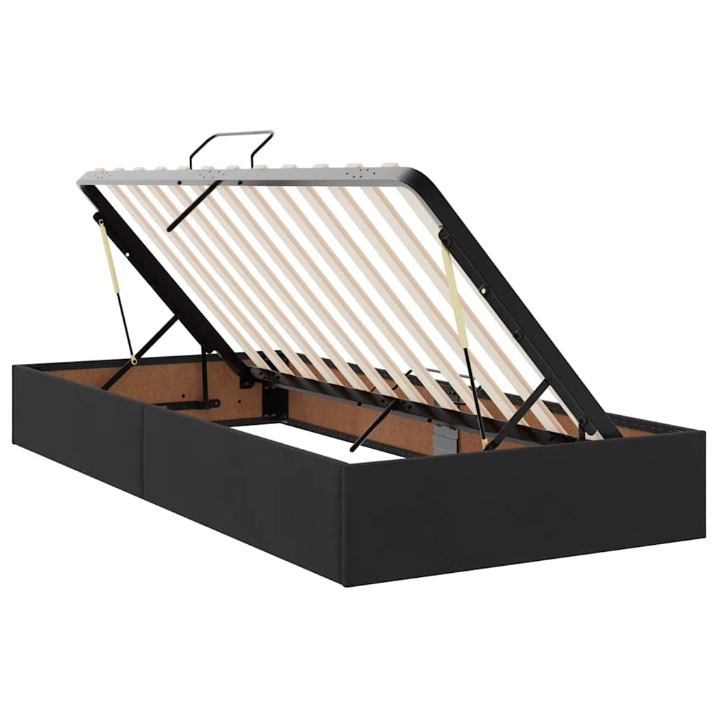 Krevet s od storage s madracem Crna 180 x 200 cm Baršun