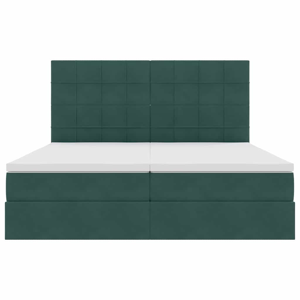 Krevet s od storage s madracem Tamnozelena 180 x 200 cm Baršun