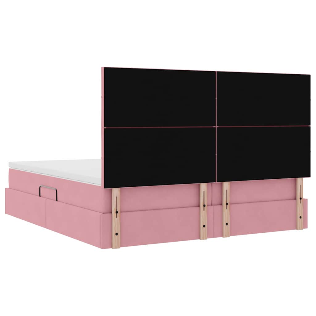 Krevet s od storage s madracem Ružičasta 180 x 200 cm Baršun