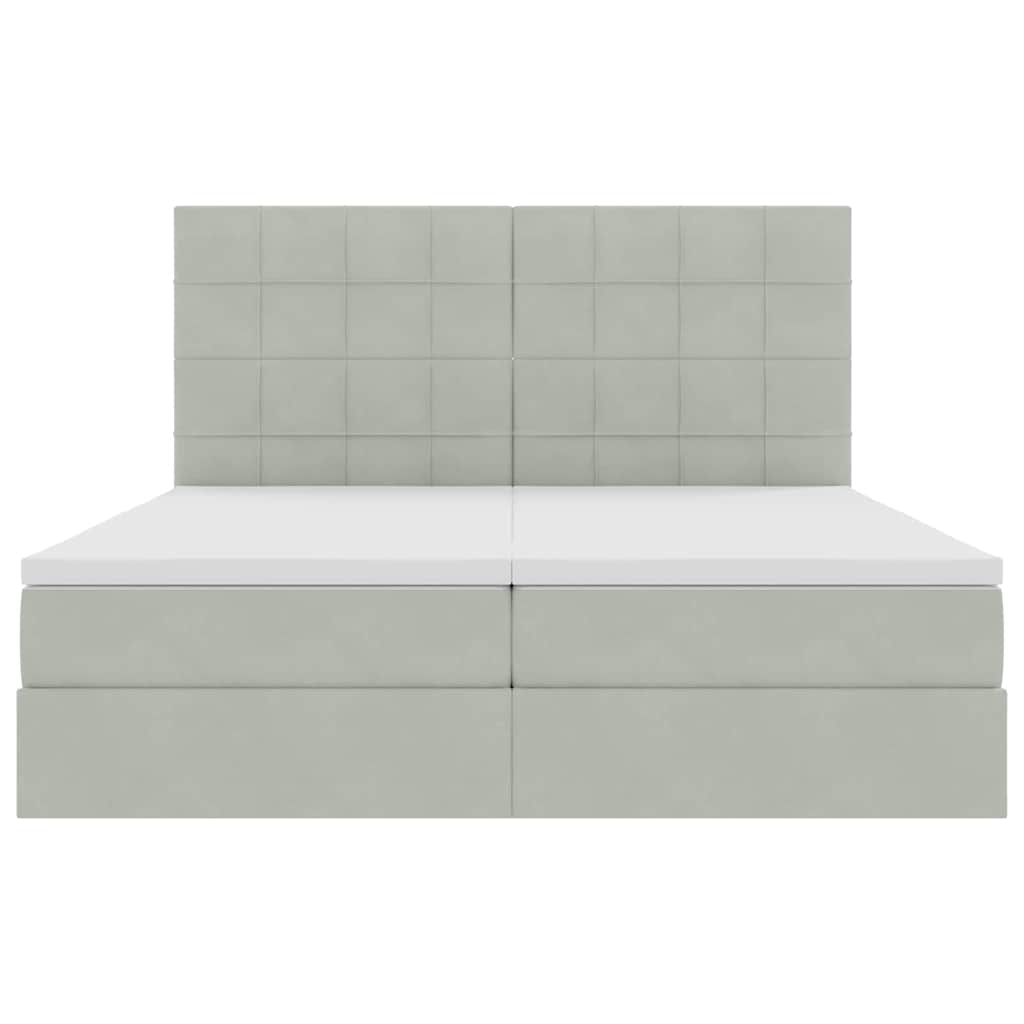 Krevet s od storage Svijetlo siva 200 x 200 cm Baršun