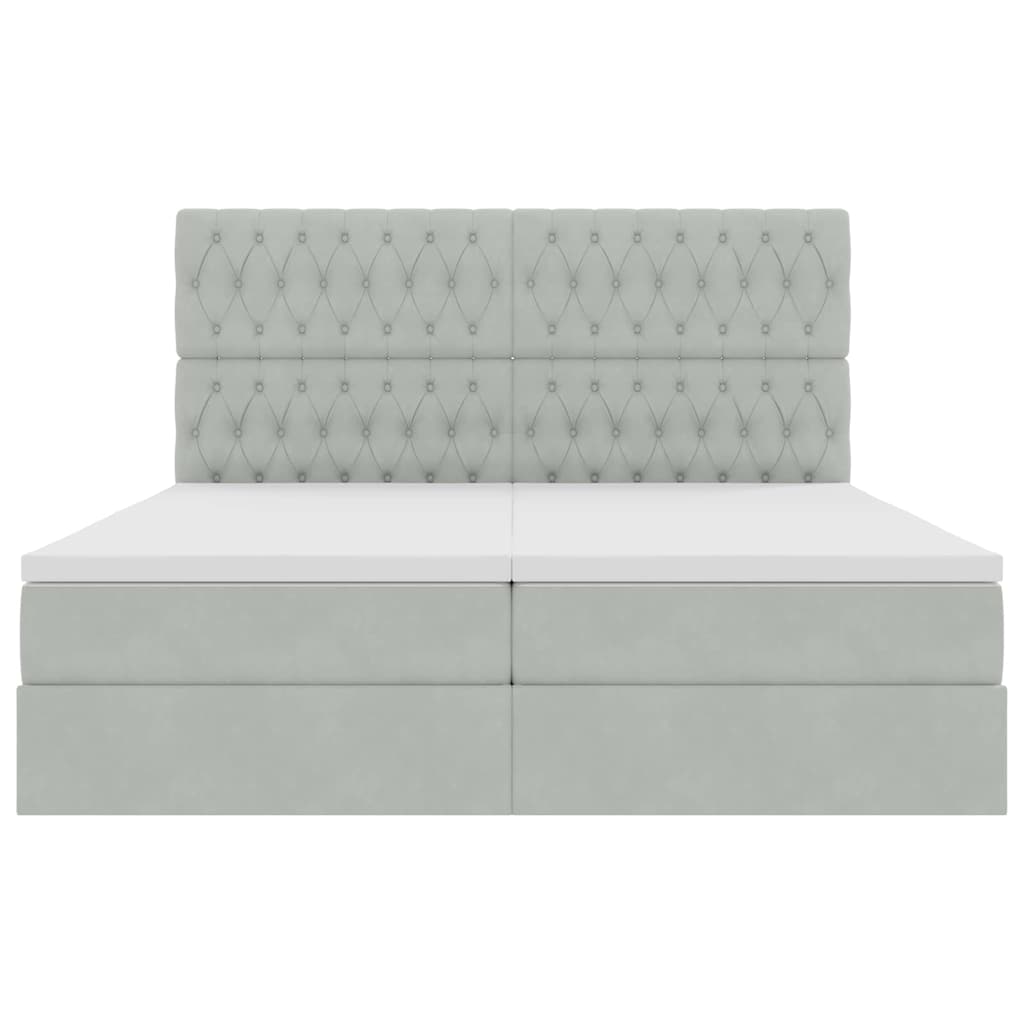 Krevet s od storage Svijetlo siva 180 x 200 cm Baršun