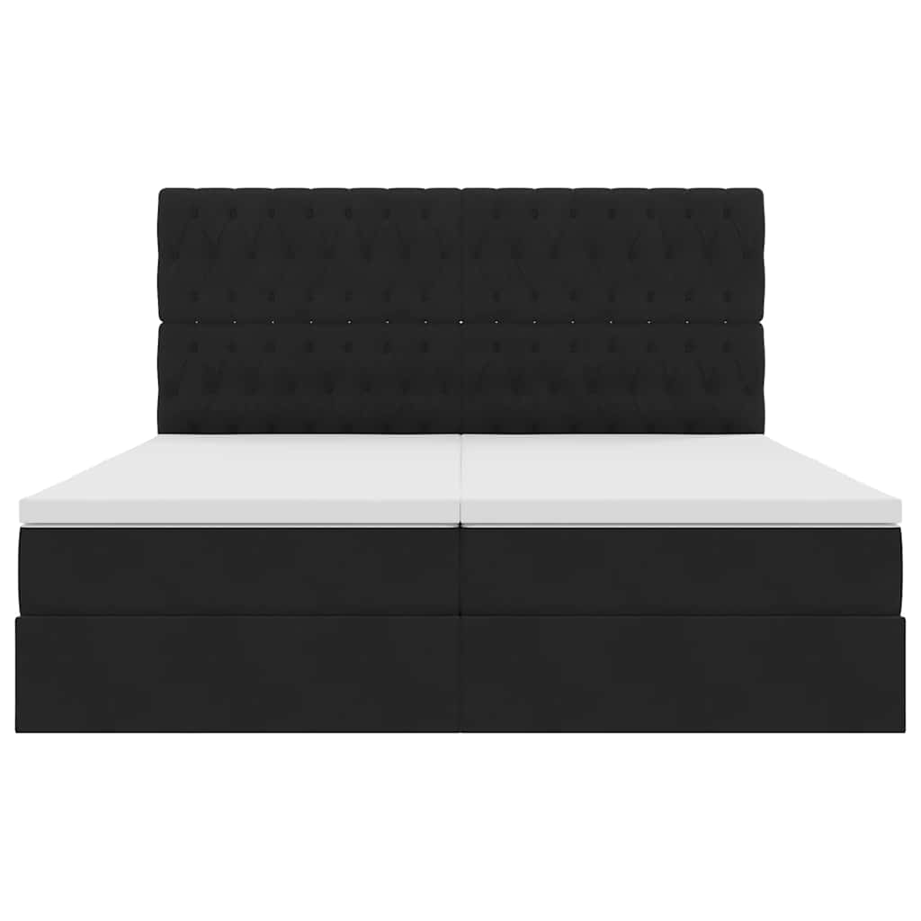 Krevet s od storage s madracem Crna 180 x 200 cm Baršun