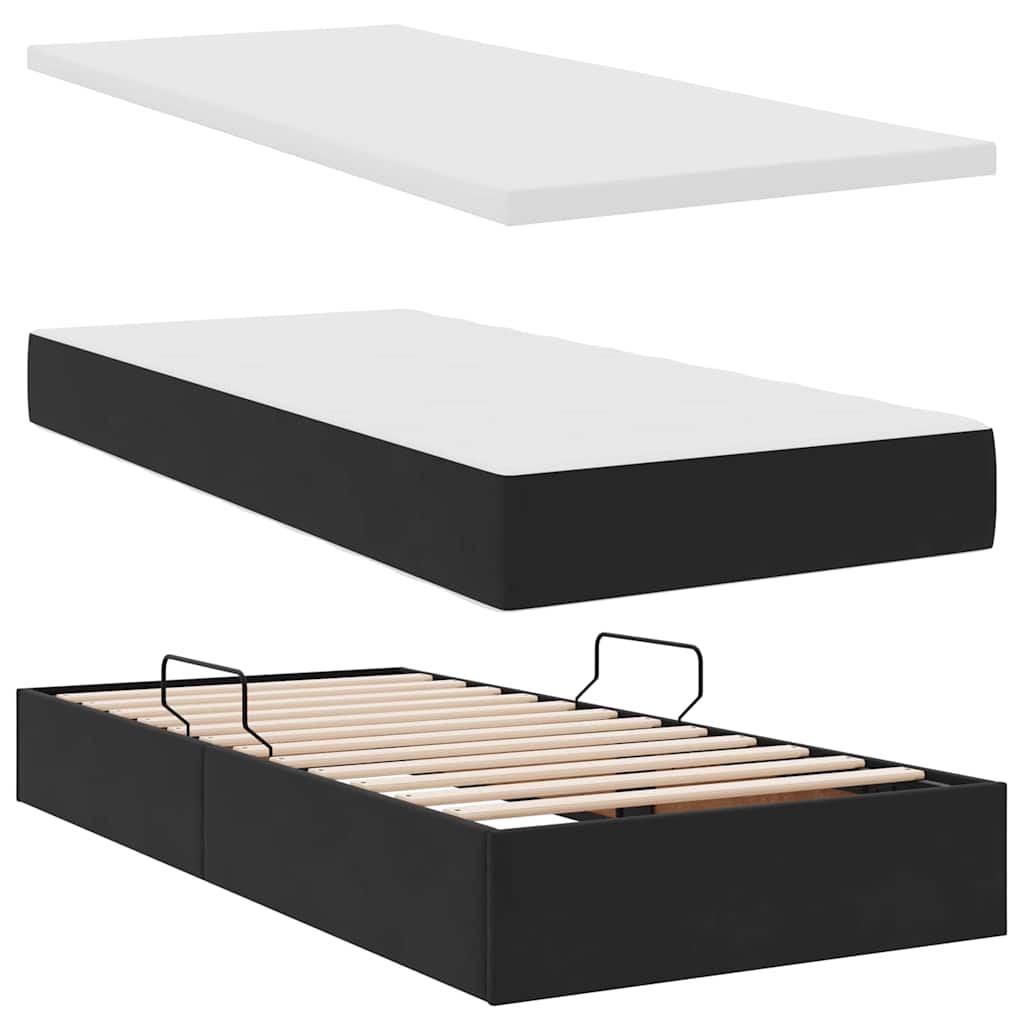 Krevet s od storage s madracem Crna 180 x 200 cm Baršun