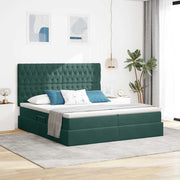 Krevet s od storage s pohranom Tamnozelena 180 x 200 cm Baršun