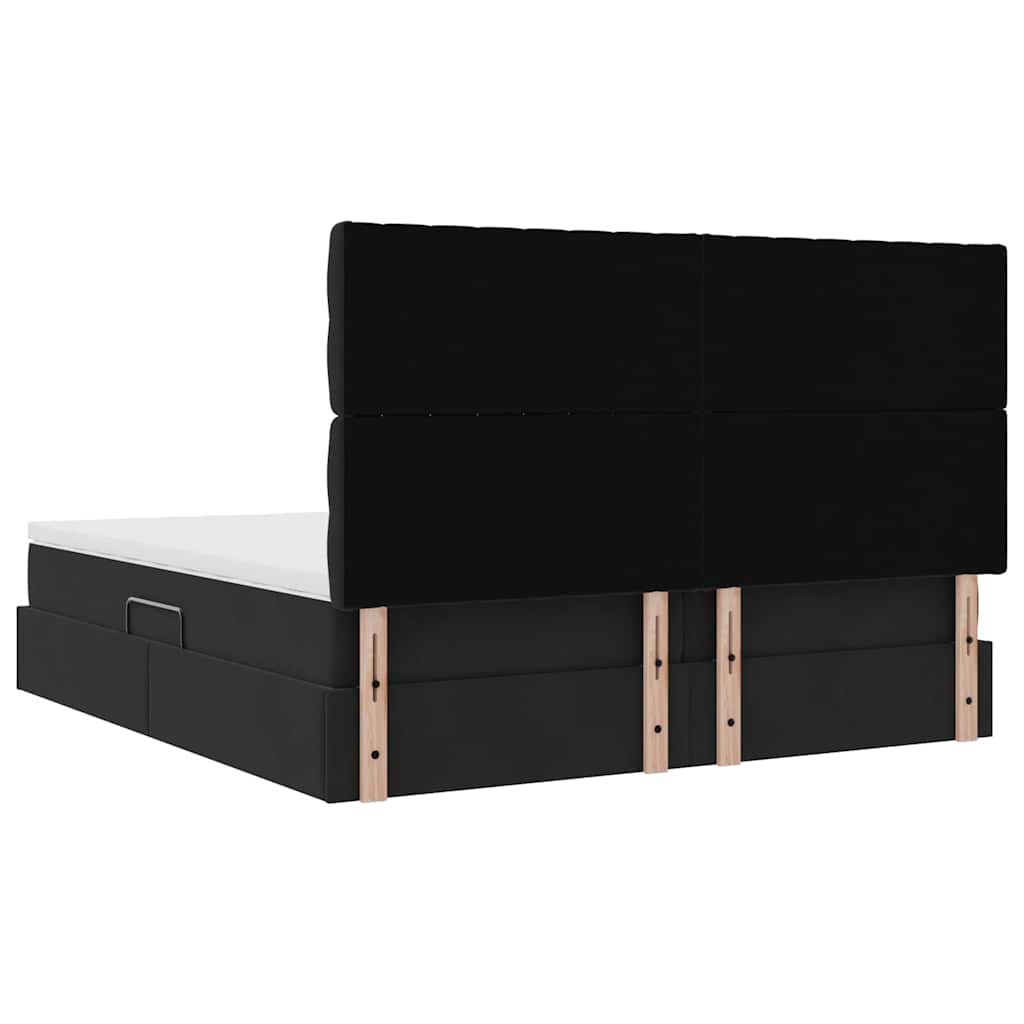 Krevet s od storage s madracem Crna 200 x 200 cm Baršun