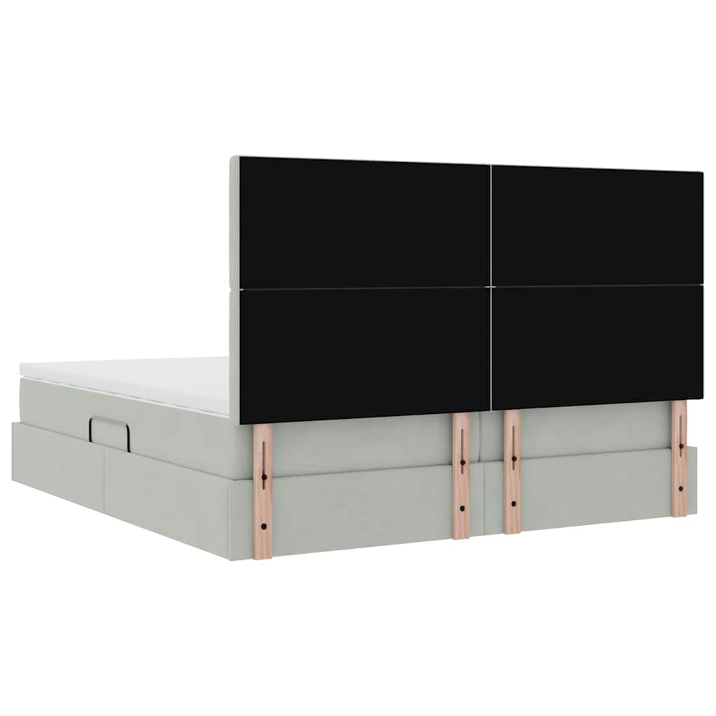 Krevet s od storage Svijetlo siva 180 x 200 cm Baršun