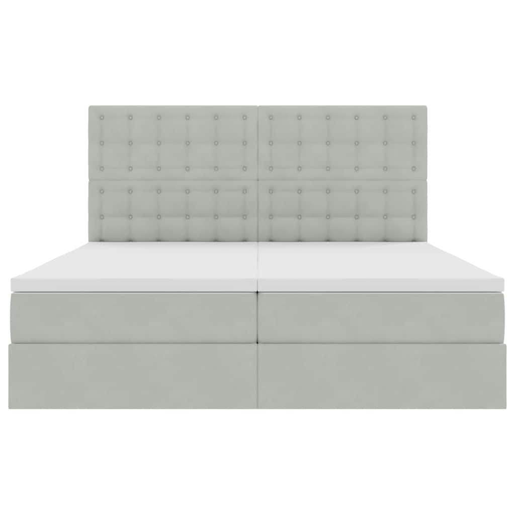 Krevet s od storage Svijetlo siva 180 x 200 cm Baršun