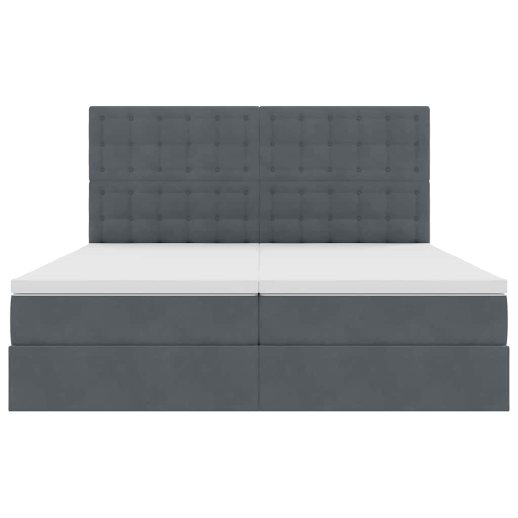 Krevet s od storage s madracem Tamno siva 200 x 200 cm Baršun