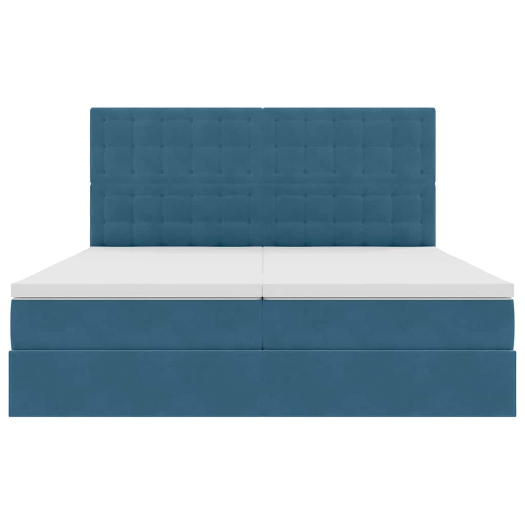 Krevet s od storage s madracem Tamno plava 200 x 200 cm Baršun