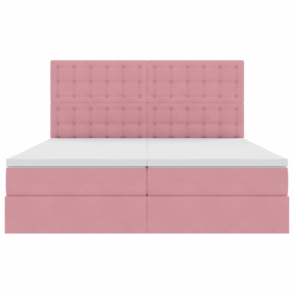 Krevet s od storage s madracem Ružičasta 200 x 200 cm Baršun