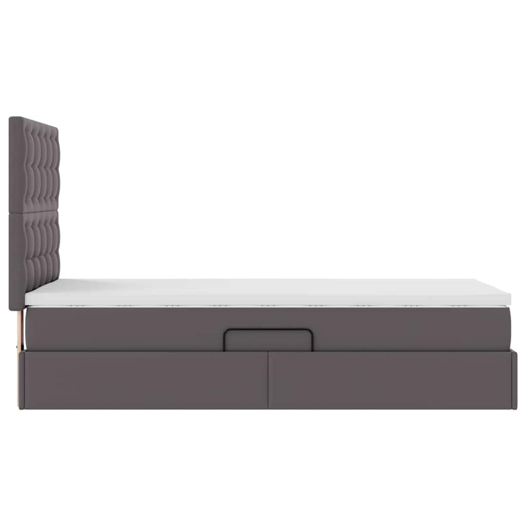 Krevet s prostorom za pohranu s LED-om Siva 90 x 200 cm