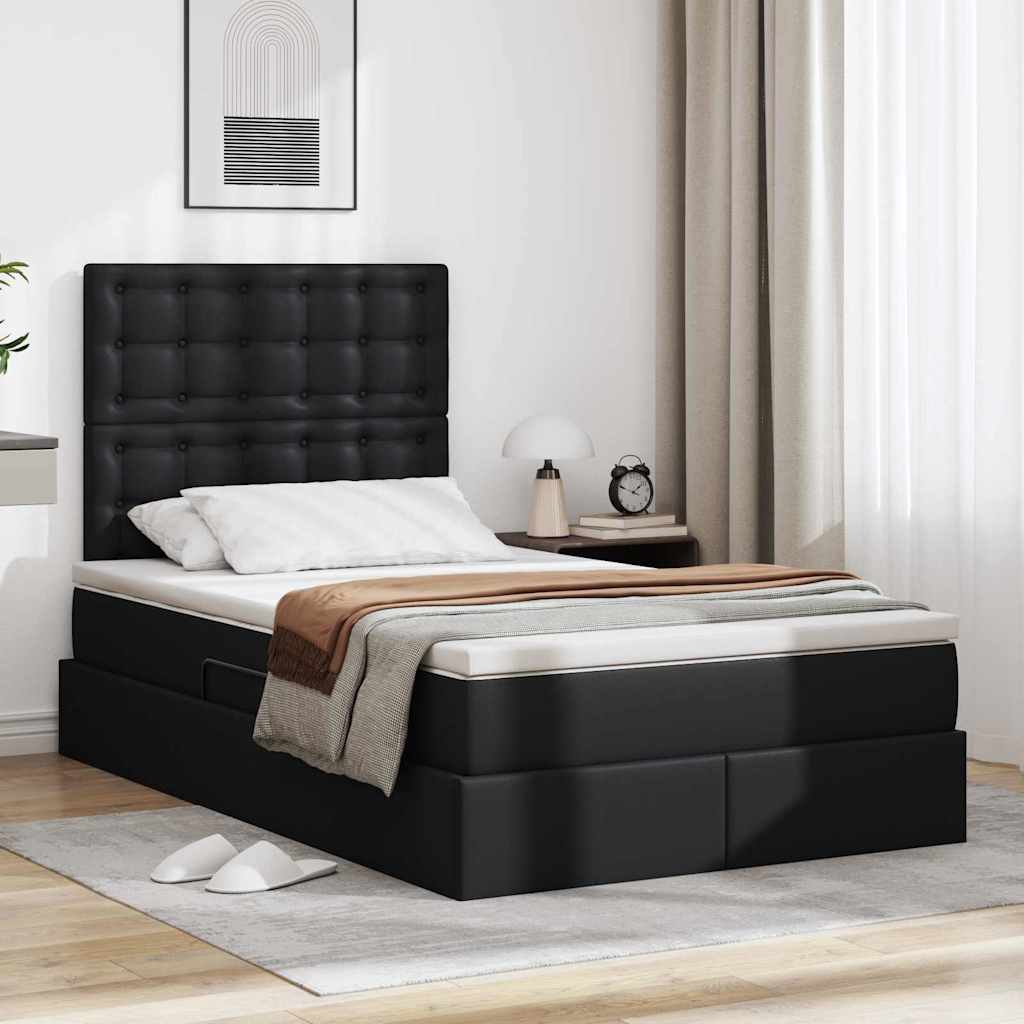 Krevet s prostorom za pohranu s LED-om Crna 120 x 200 cm