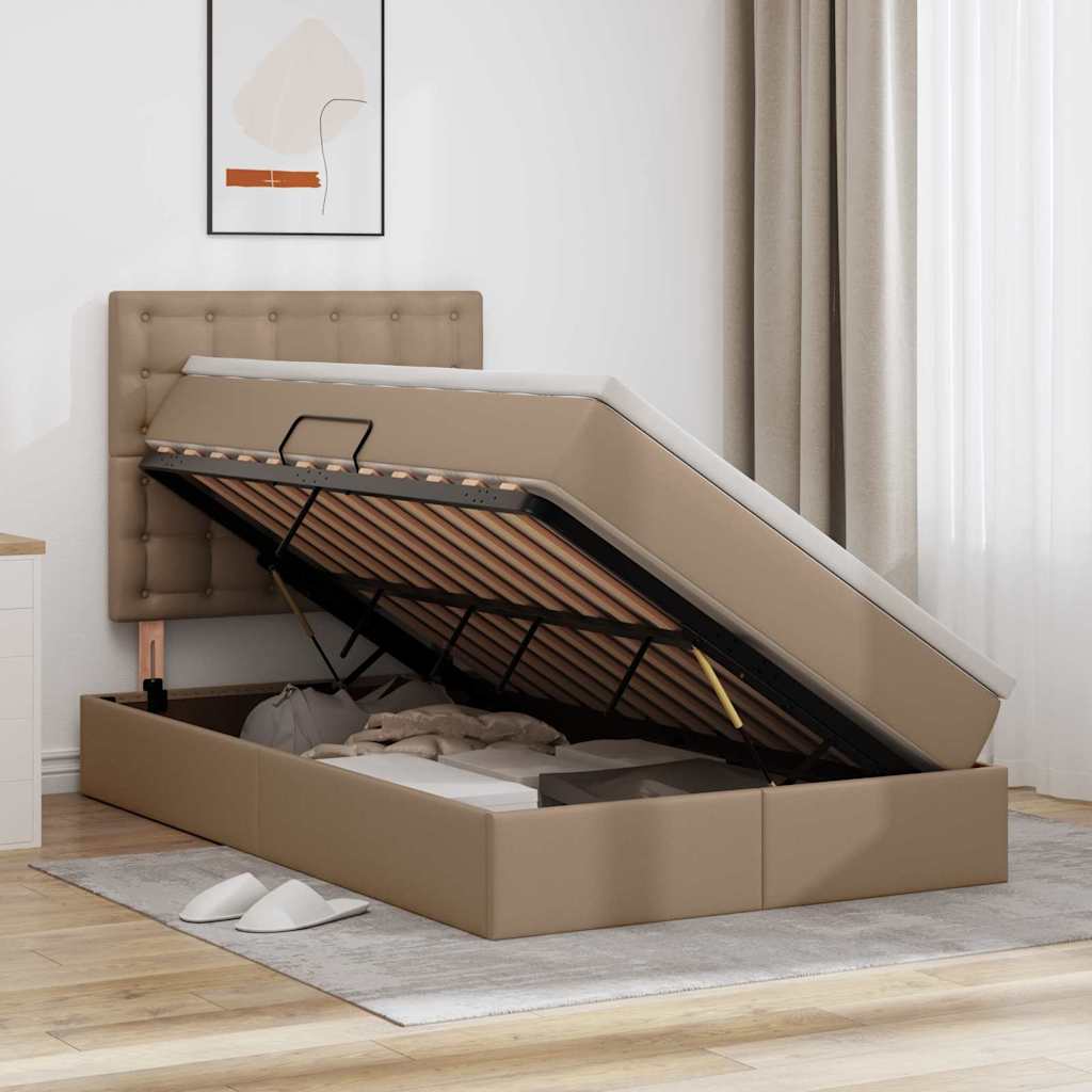 Krevet s prostorom za pohranu s LED-om Kapućino 120 x 200 cm