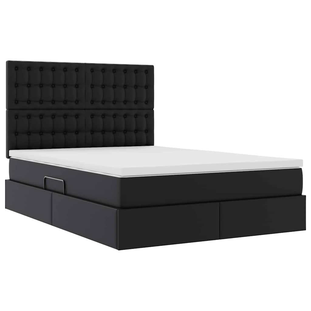 Krevet s prostorom za pohranu s LED-om Crna 140 x 190 cm