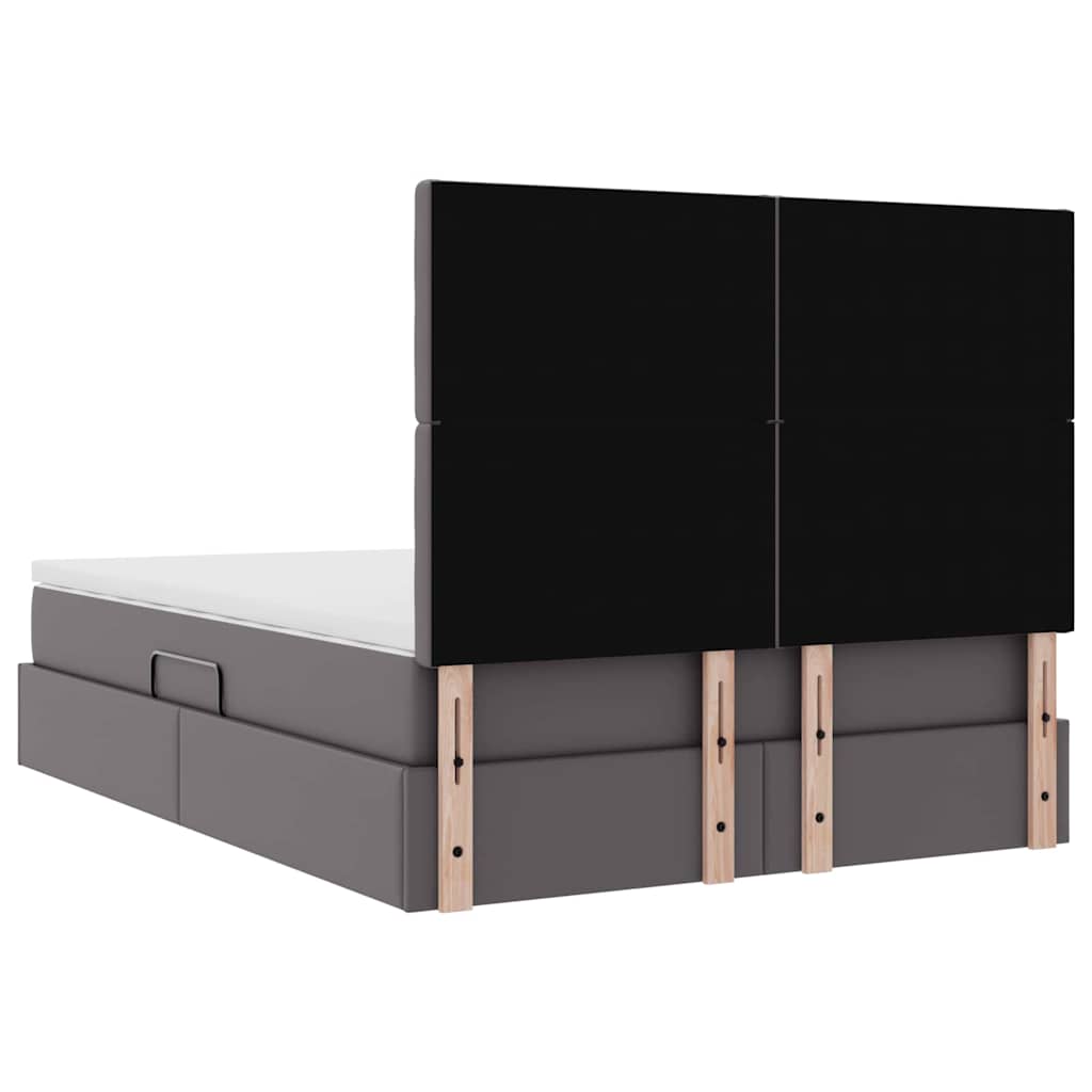 Krevet s prostorom za pohranu s LED-om Siva 140 x 200 cm