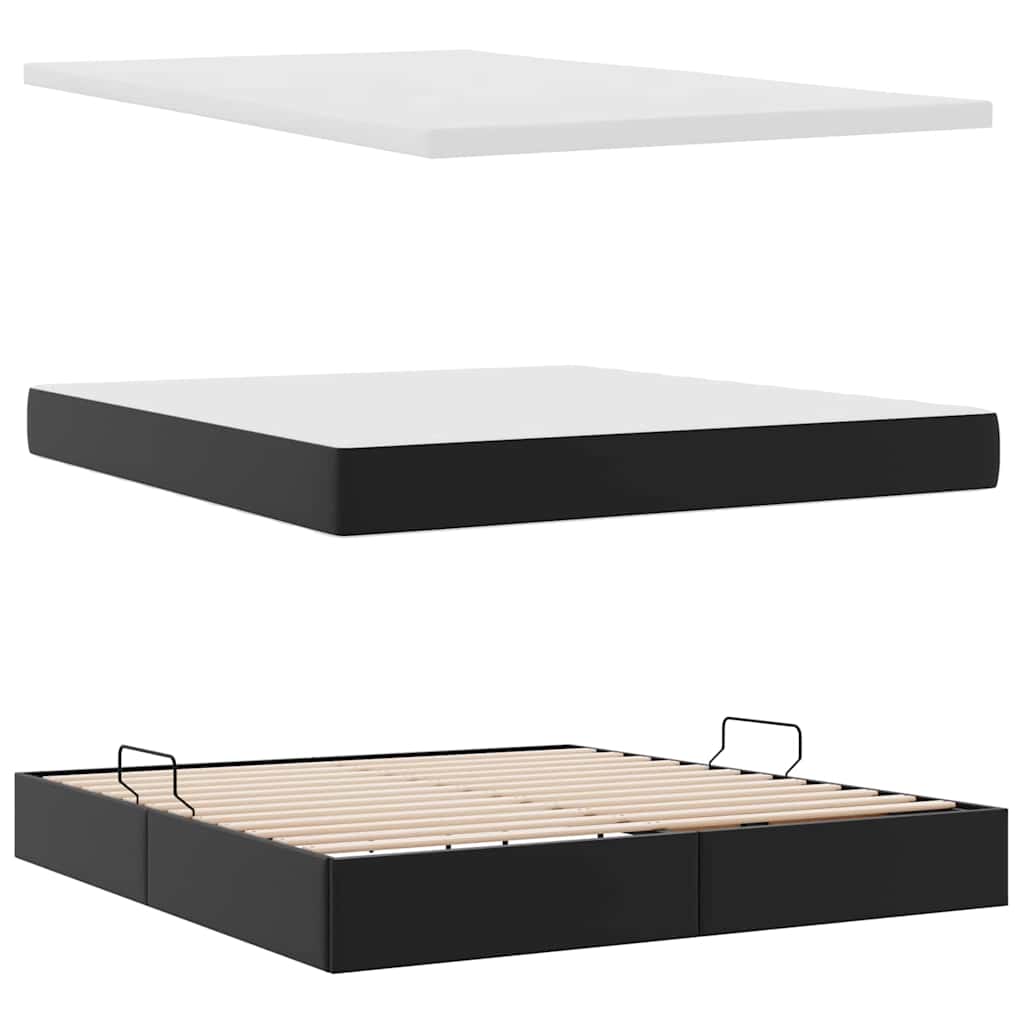 Krevet s prostorom za pohranu s LED-om Crna 160 x 200 cm