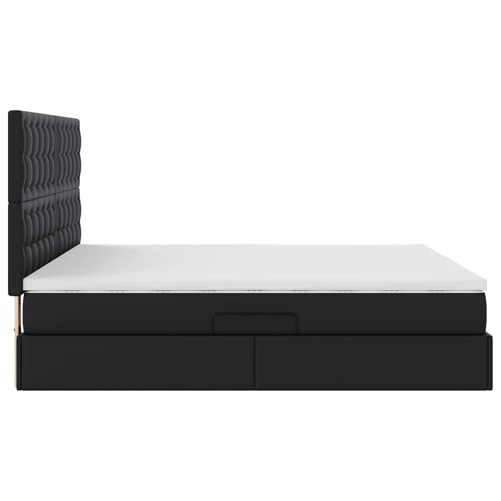 Krevet s prostorom za pohranu s LED-om Crna 180 x 200 cm