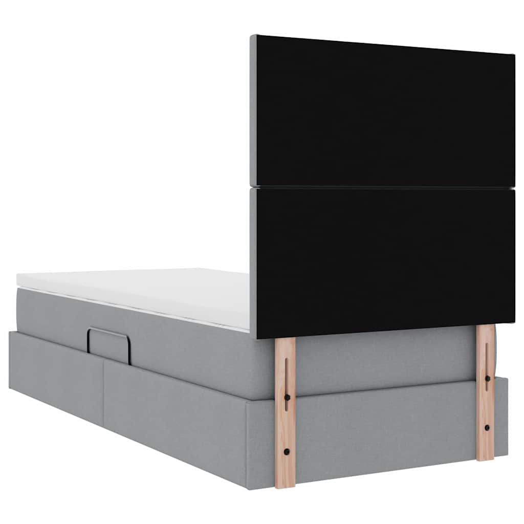 LED krevet za pohranu s madracem Svjetlosiva 90 x 200 cm