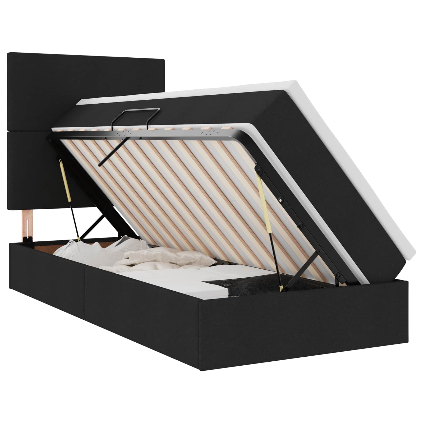 Krevet s prostorom za pohranu s LED-om Crna 100 x 200 cm