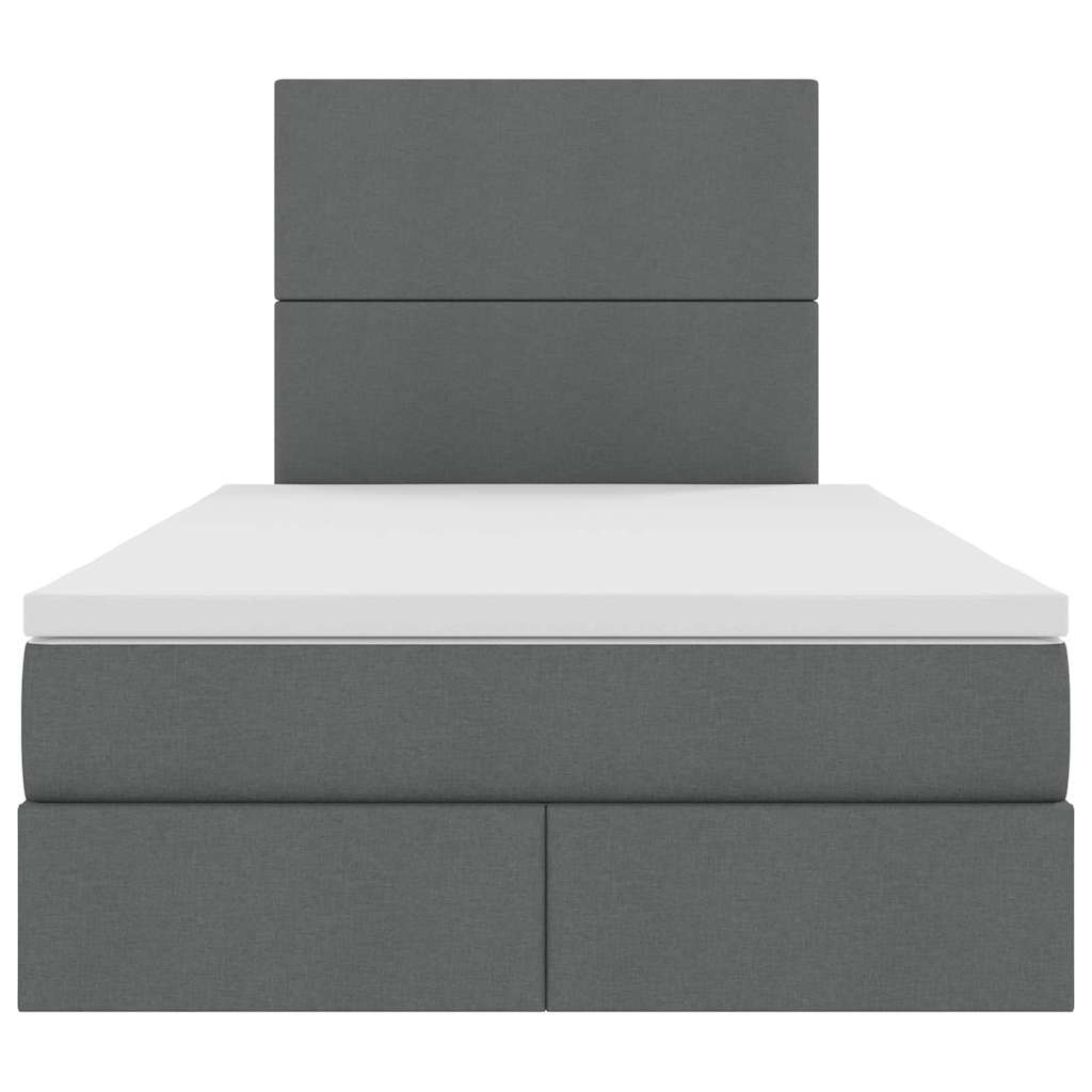 Krevet s prostorom za pohranu s LED-om Tamno siva 120 x 190 cm