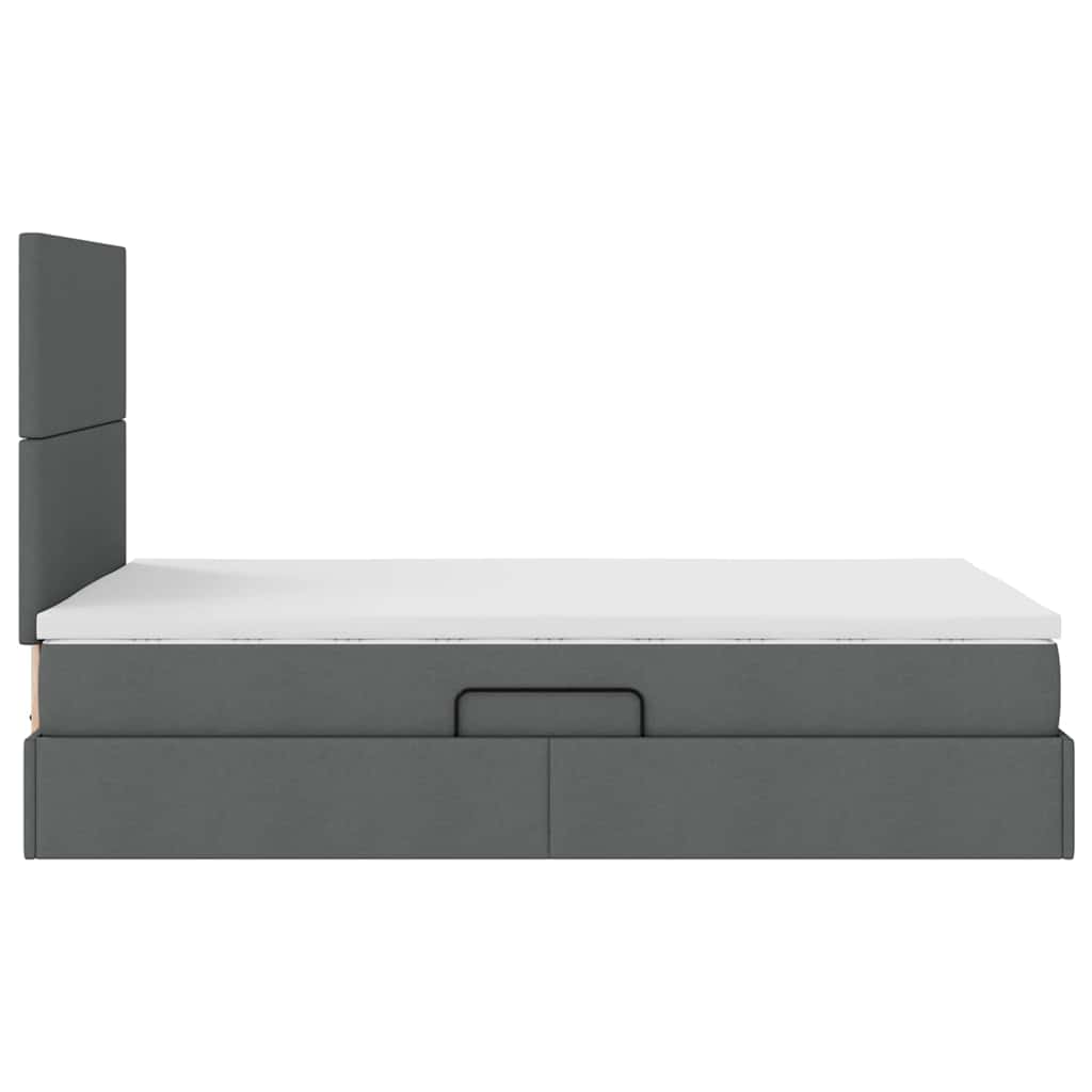 Krevet s prostorom za pohranu s LED-om Tamno siva 120 x 190 cm