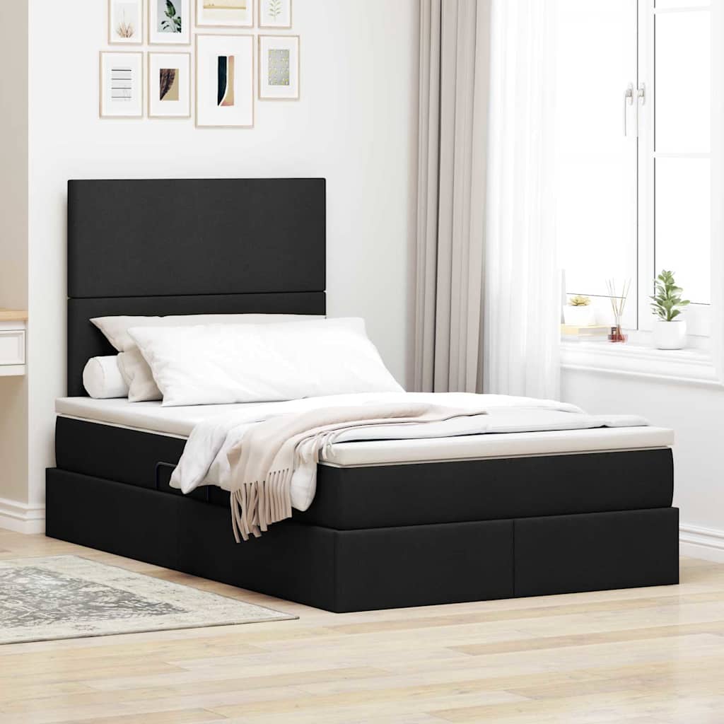 Krevet s prostorom za pohranu s LED-om Crna 120 x 190 cm