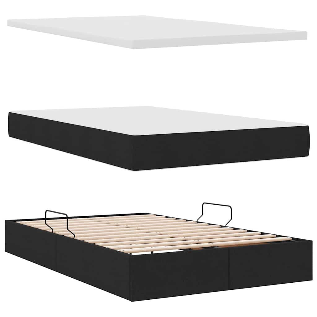Krevet s prostorom za pohranu s LED-om Crna 120 x 200 cm