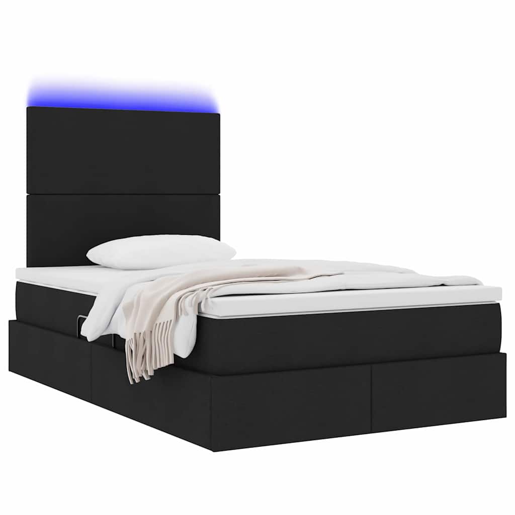 Krevet s prostorom za pohranu s LED-om Crna 120 x 200 cm