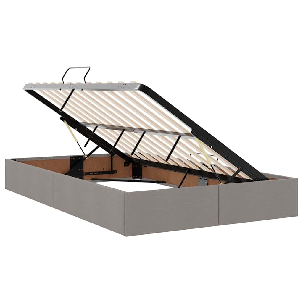 Krevet s prostorom za pohranu s LED-om Sivo-smeđa 120 x 200 cm