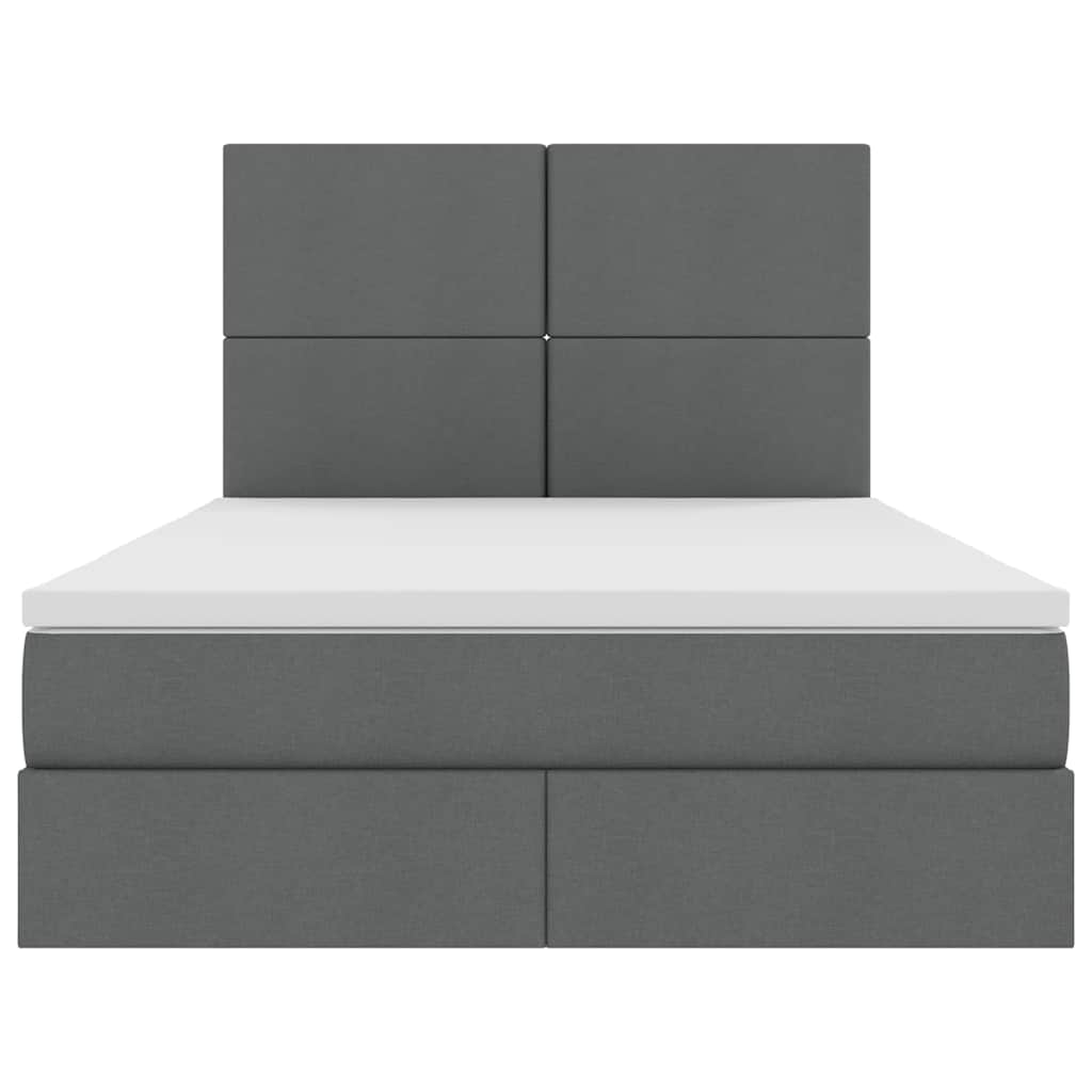 Krevet s prostorom za pohranu s LED-om Tamno siva 140 x 190 cm