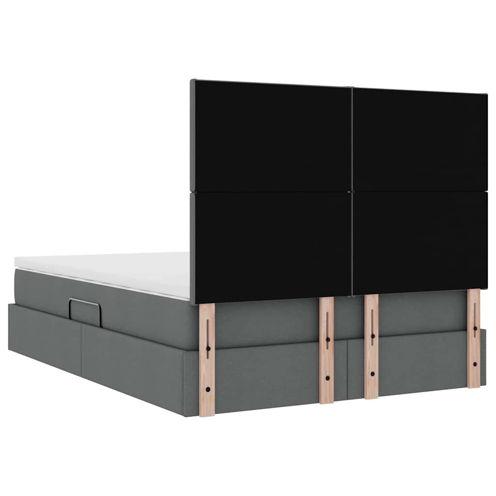 Krevet s prostorom za pohranu s LED-om Tamno siva 140 x 200 cm