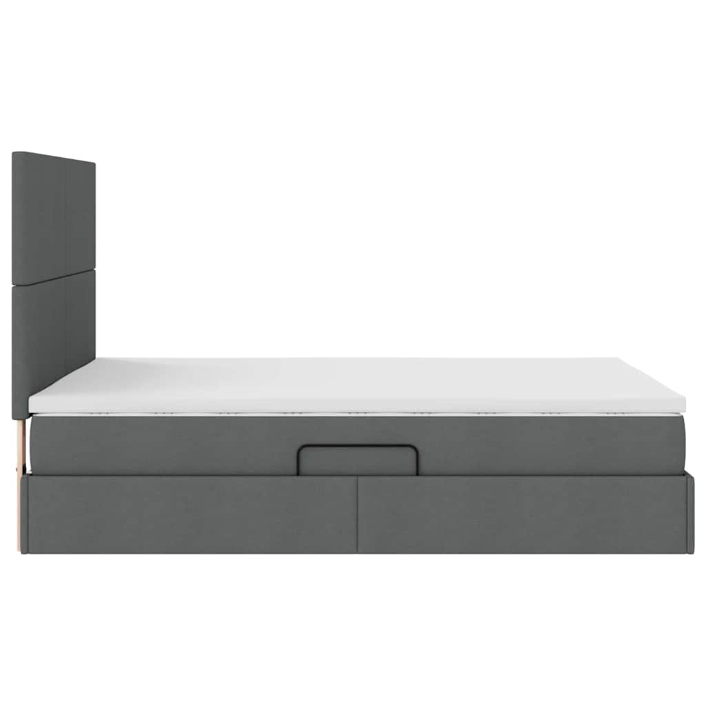 Krevet s prostorom za pohranu s LED-om Tamno siva 140 x 200 cm