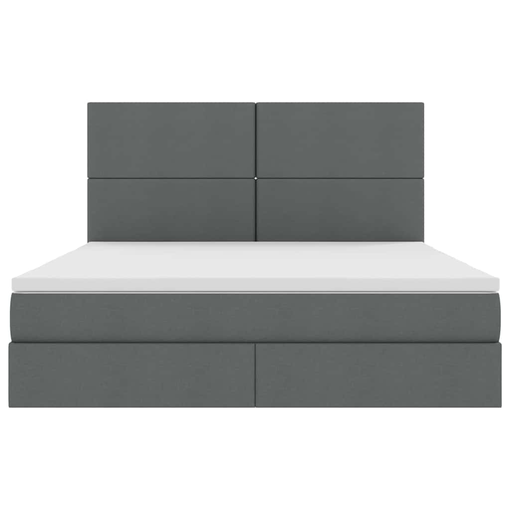 Krevet s prostorom za pohranu s LED-om Tamno siva 160 x 200 cm