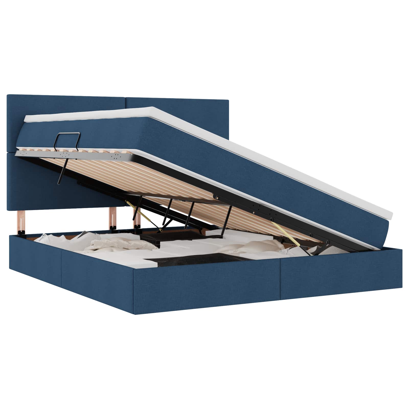 Krevet s prostorom za pohranu s LED-om Plava 160 x 200 cm