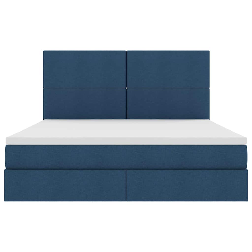 LED krevet za pohranu s madracem Plava 180 x 200 cm Tkanina