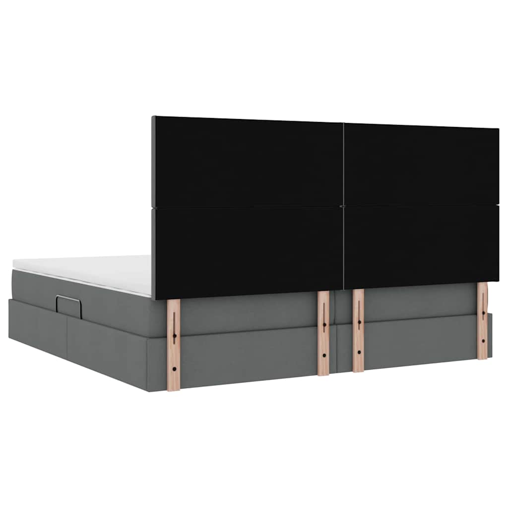 Krevet s prostorom za pohranu s LED-om Tamno siva 200 x 200 cm