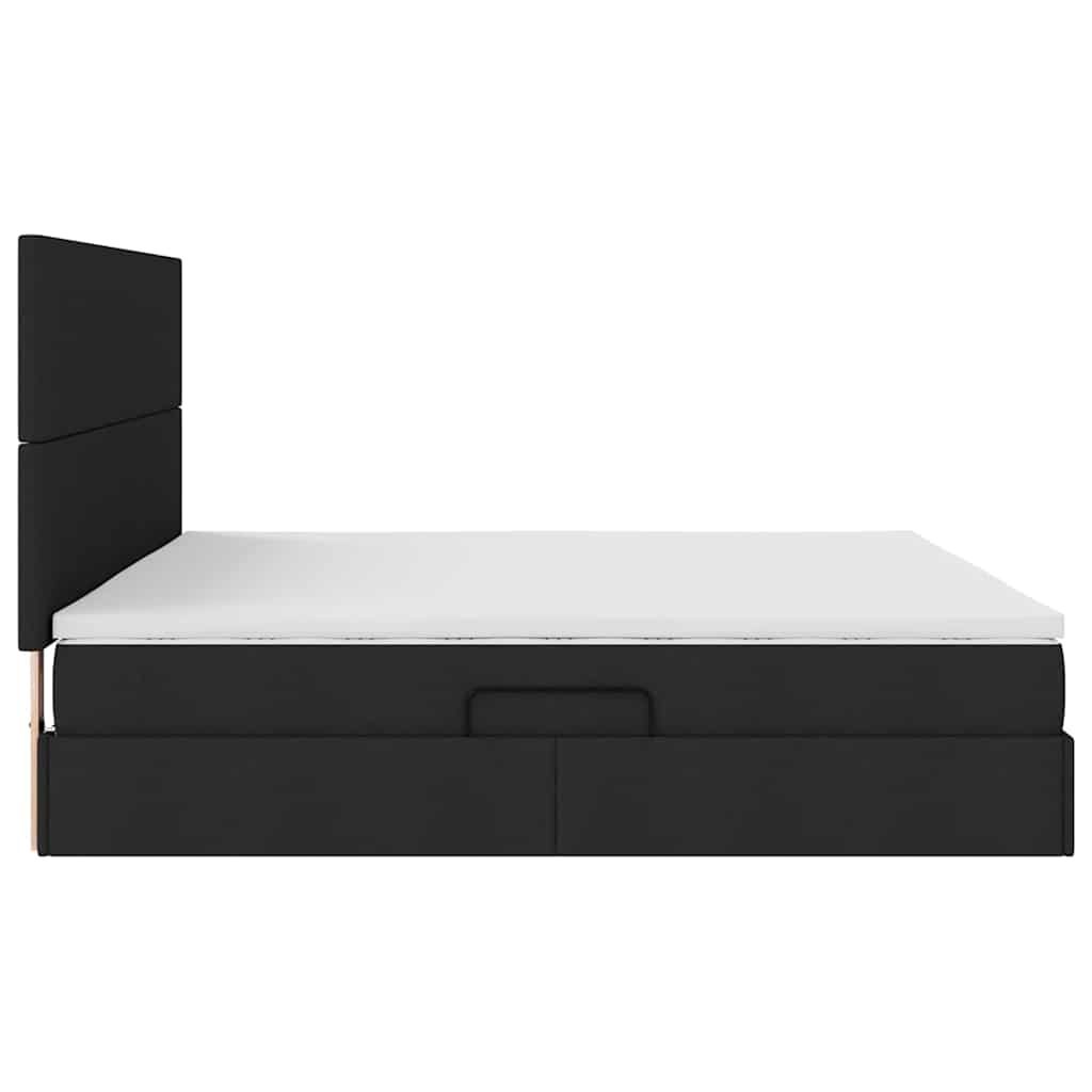 Krevet s prostorom za pohranu s LED-om Crna 200 x 200 cm
