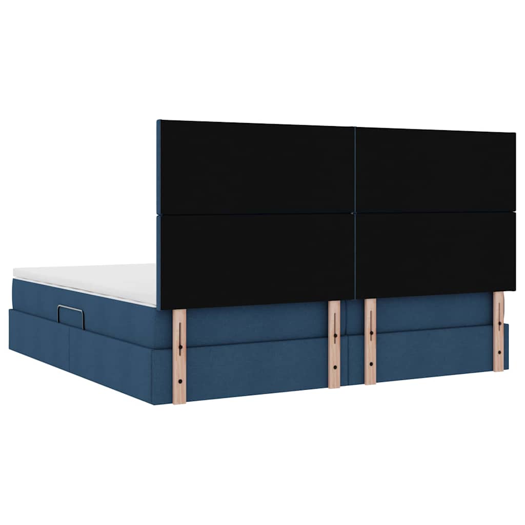 Krevet s prostorom za pohranu s LED-om Plava 200 x 200 cm
