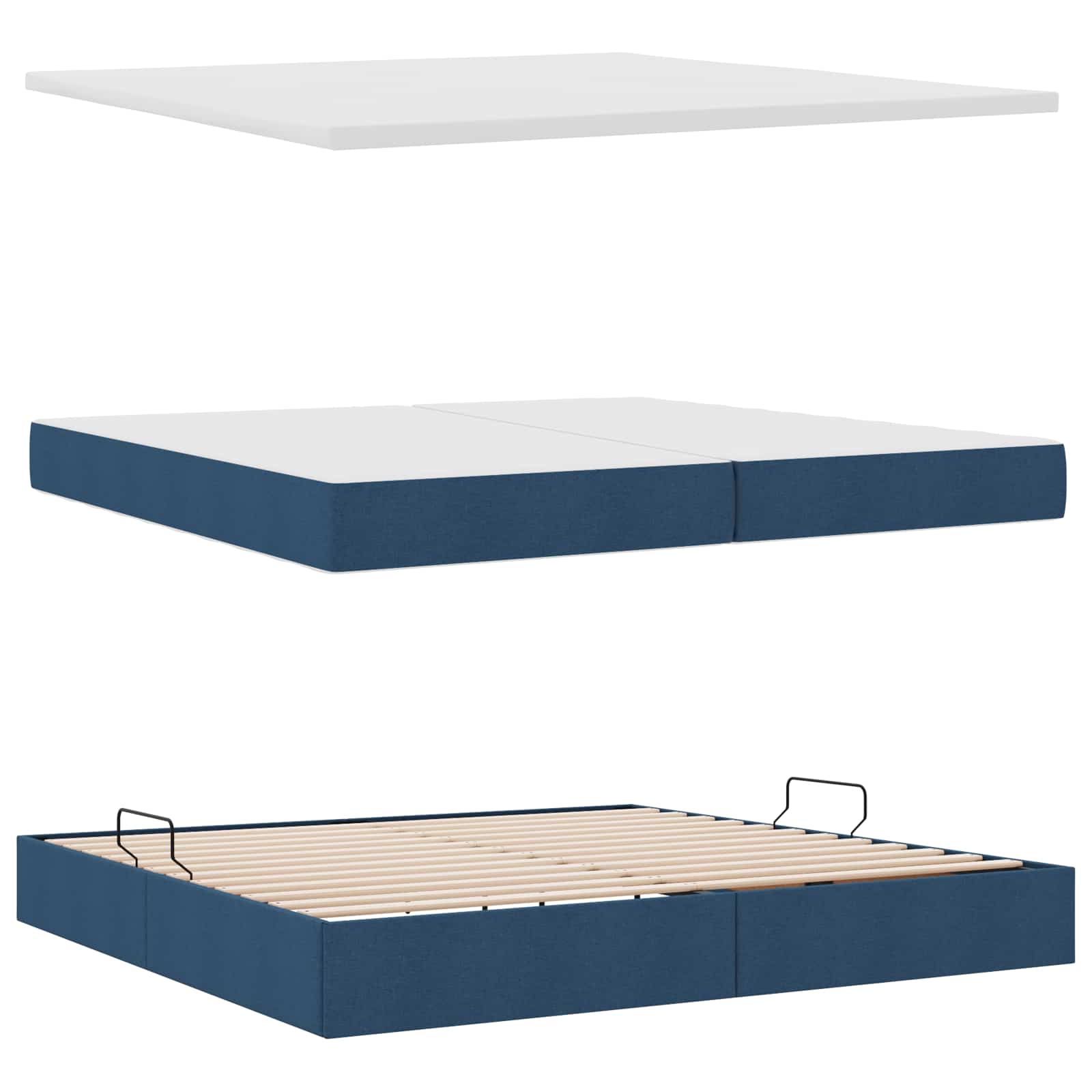 Krevet s prostorom za pohranu s LED-om Plava 200 x 200 cm