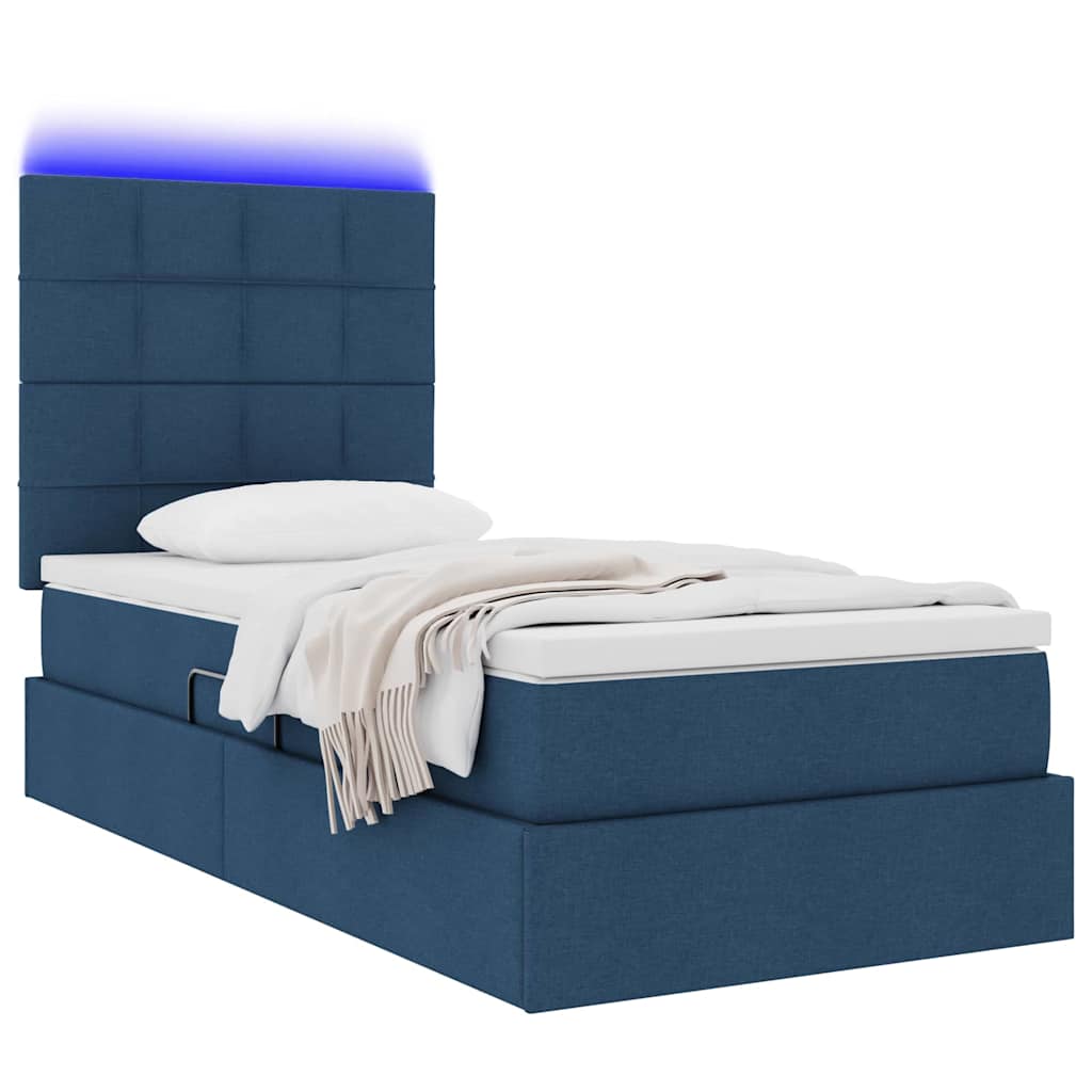 Krevet s prostorom za pohranu s LED-om Plava 90 x 190 cm