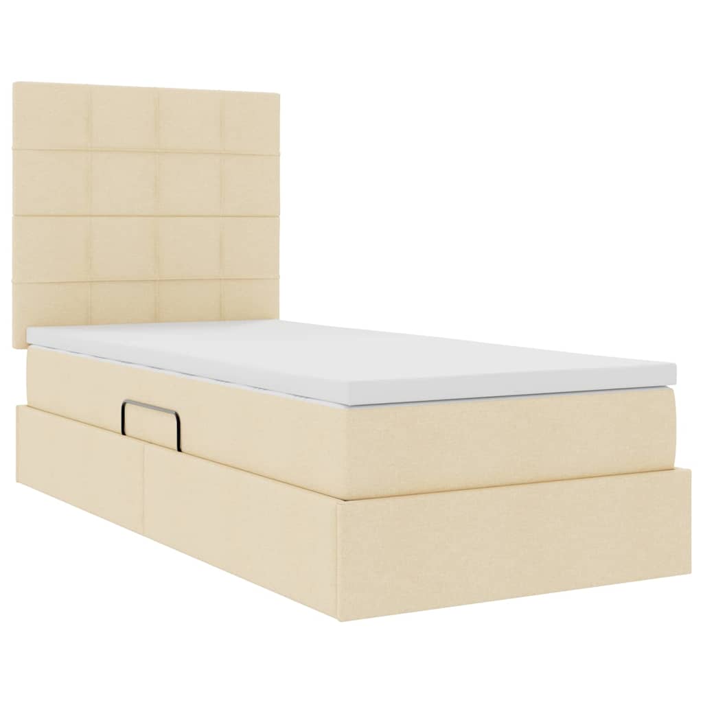 Krevet s prostorom za pohranu s LED-om Krema 100 x 200 cm