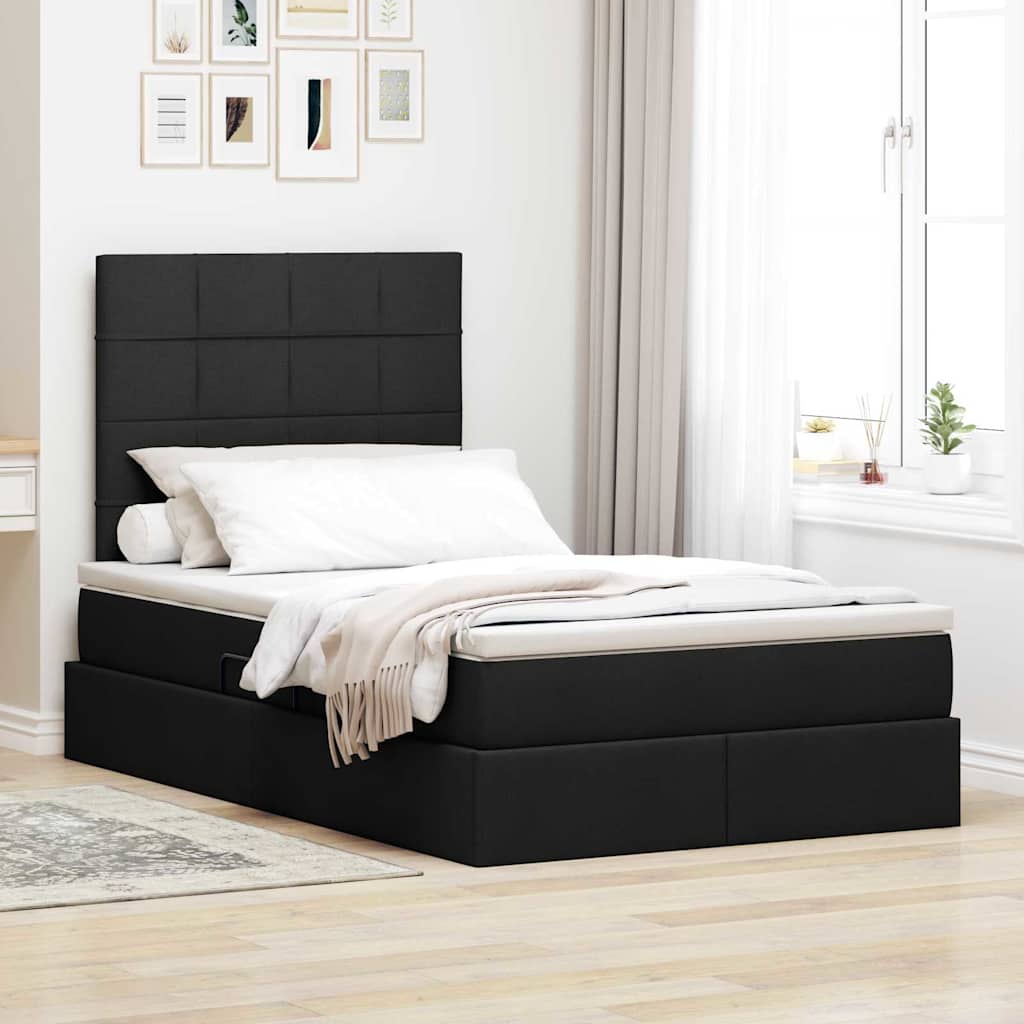 Krevet s prostorom za pohranu s LED-om Crna 120 x 200 cm
