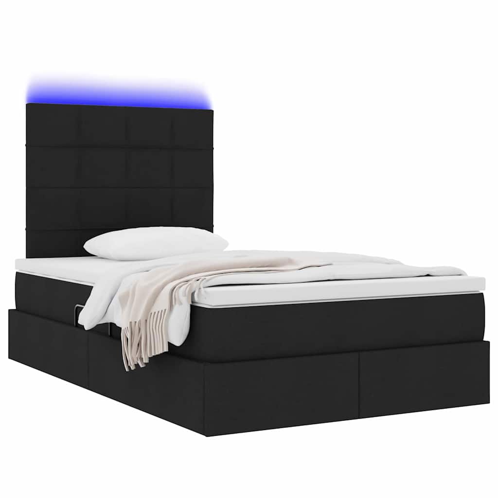 Krevet s prostorom za pohranu s LED-om Crna 120 x 200 cm